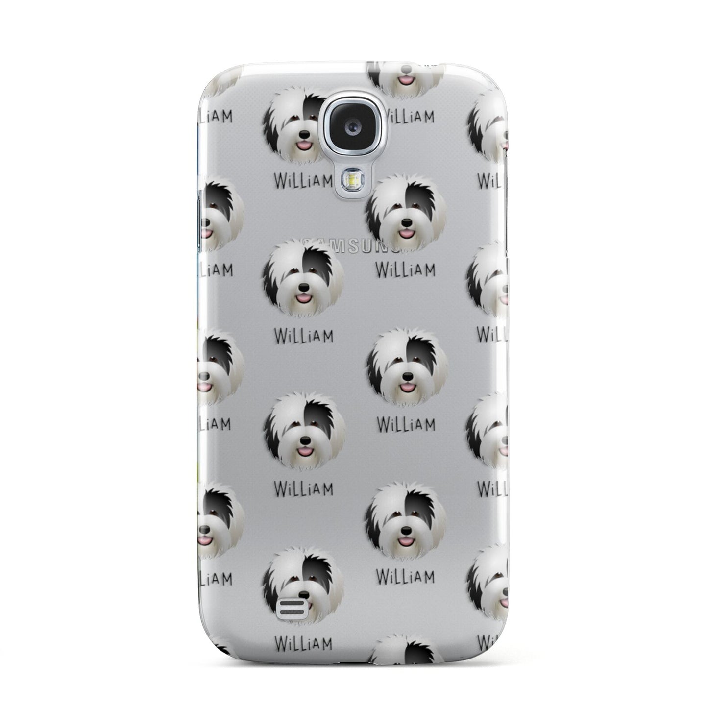 Old English Sheepdog Icon with Name Samsung Galaxy S4 Case