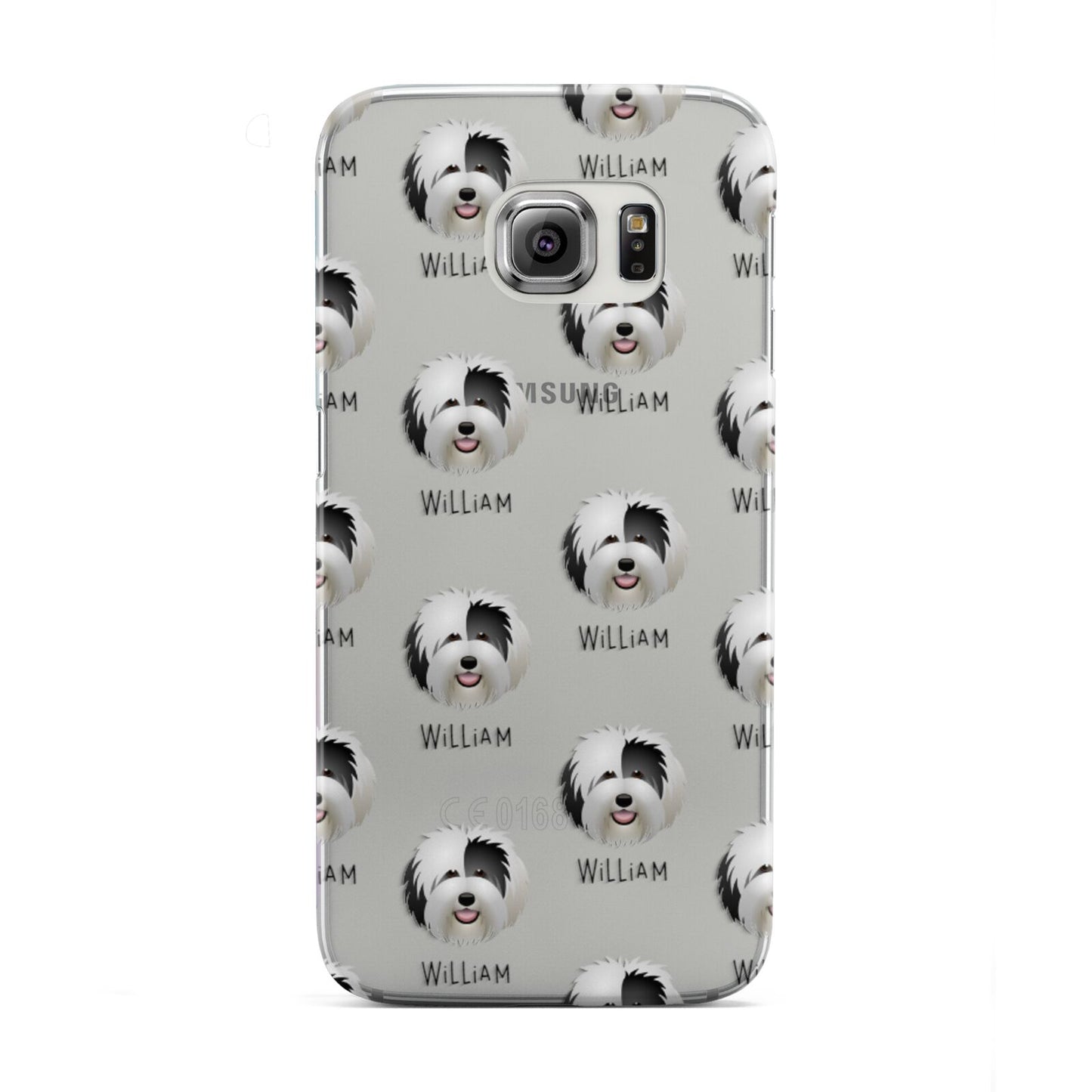 Old English Sheepdog Icon with Name Samsung Galaxy S6 Edge Case