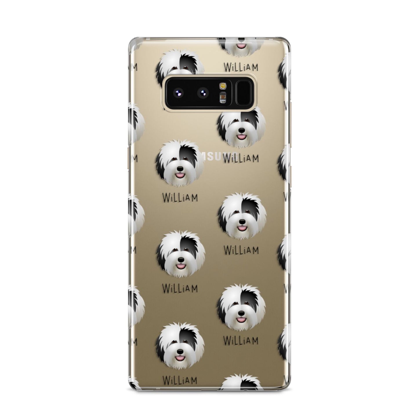 Old English Sheepdog Icon with Name Samsung Galaxy S8 Case