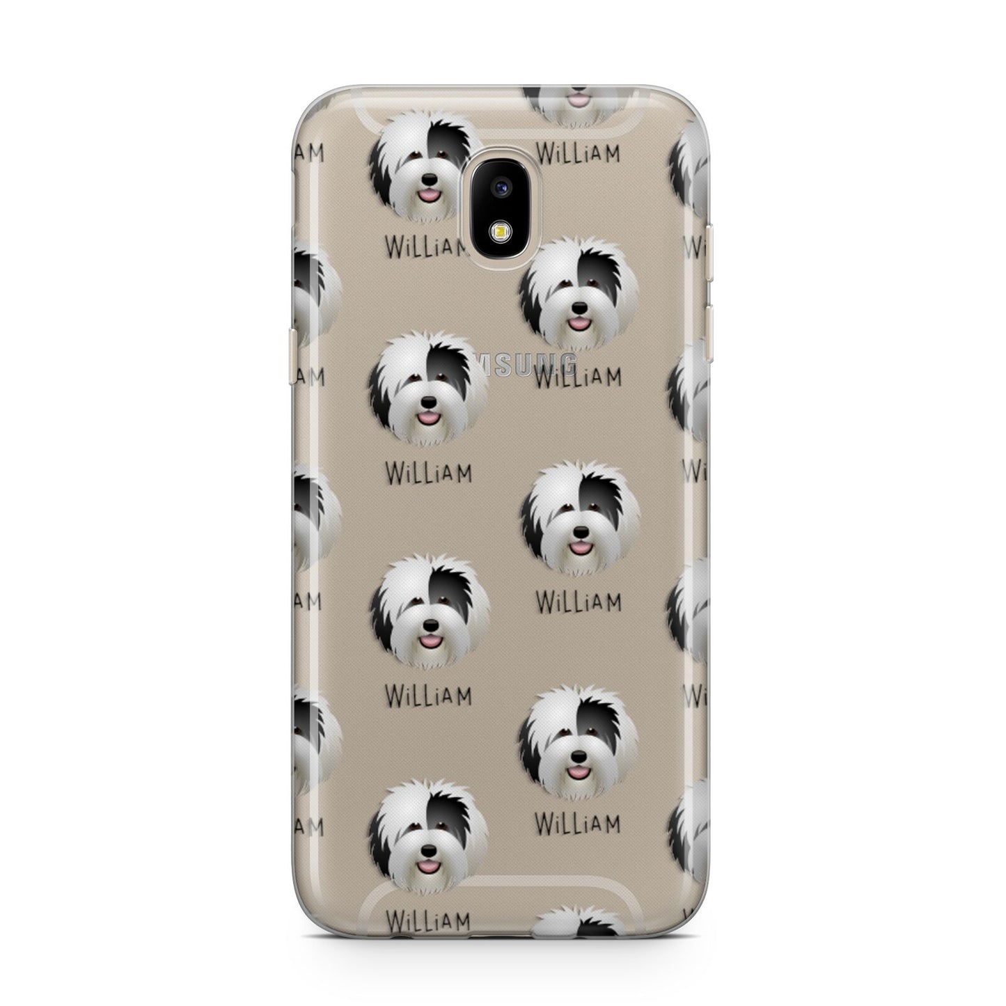 Old English Sheepdog Icon with Name Samsung J5 2017 Case