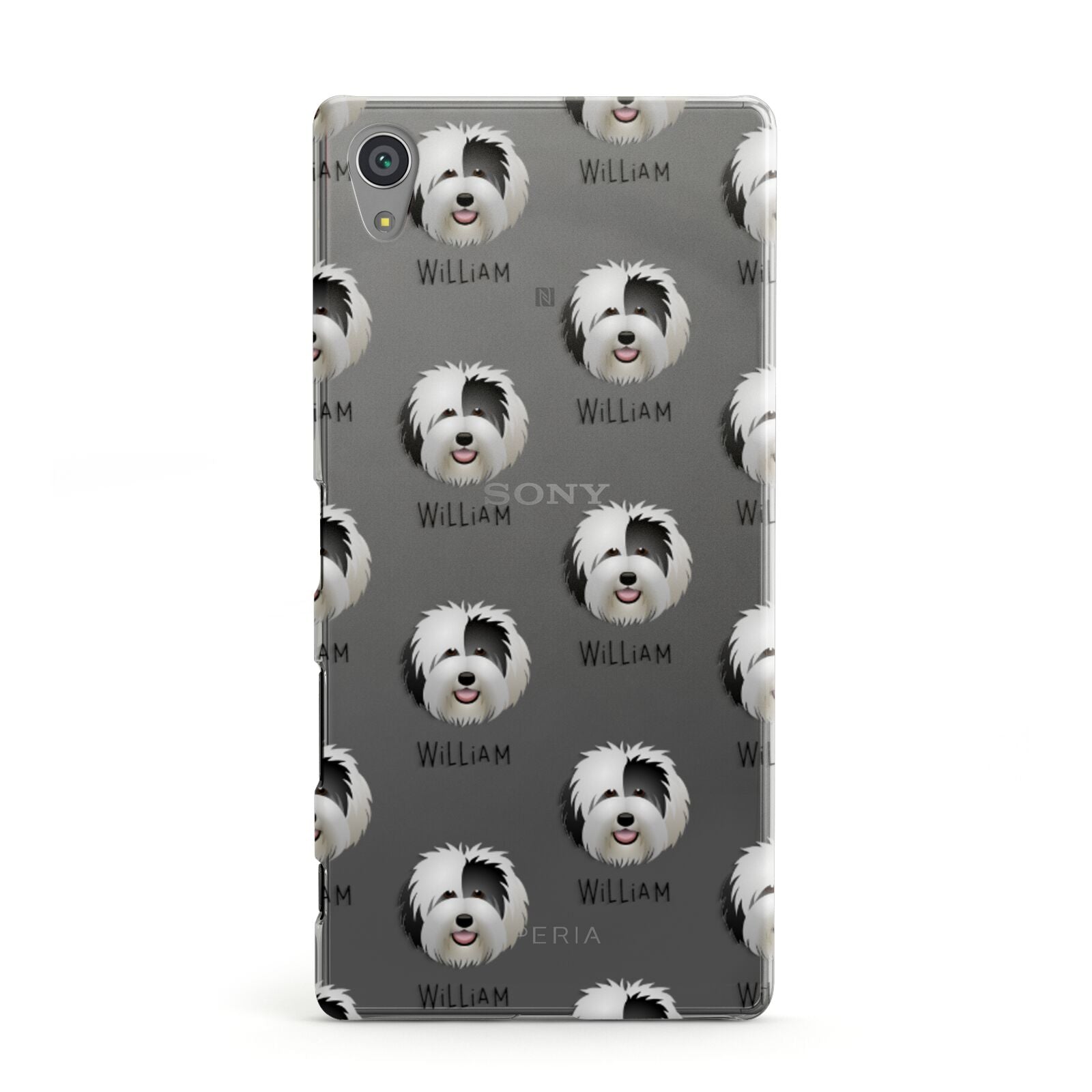 Old English Sheepdog Icon with Name Sony Xperia Case