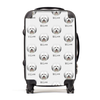 Old English Sheepdog Icon with Name Suitcase