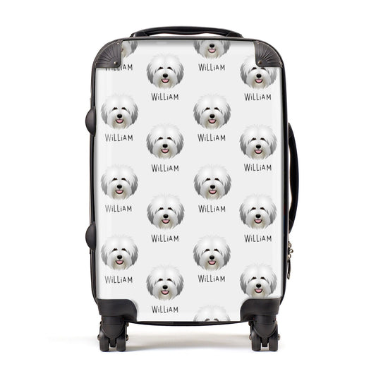 Old English Sheepdog Icon with Name Suitcase