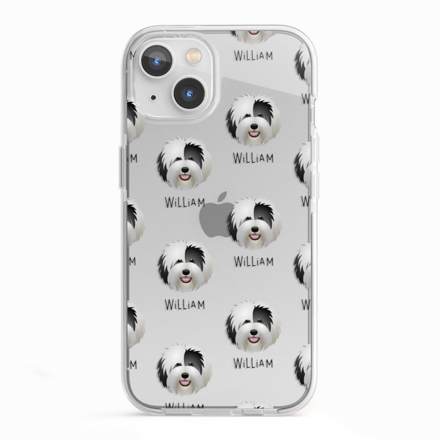 Old English Sheepdog Icon with Name iPhone 13 TPU Impact Case with White Edges