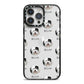 Old English Sheepdog Icon with Name iPhone 14 Pro Max Black Impact Case on Silver phone