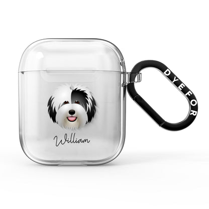 Old English Sheepdog Personalised AirPods Clear Case