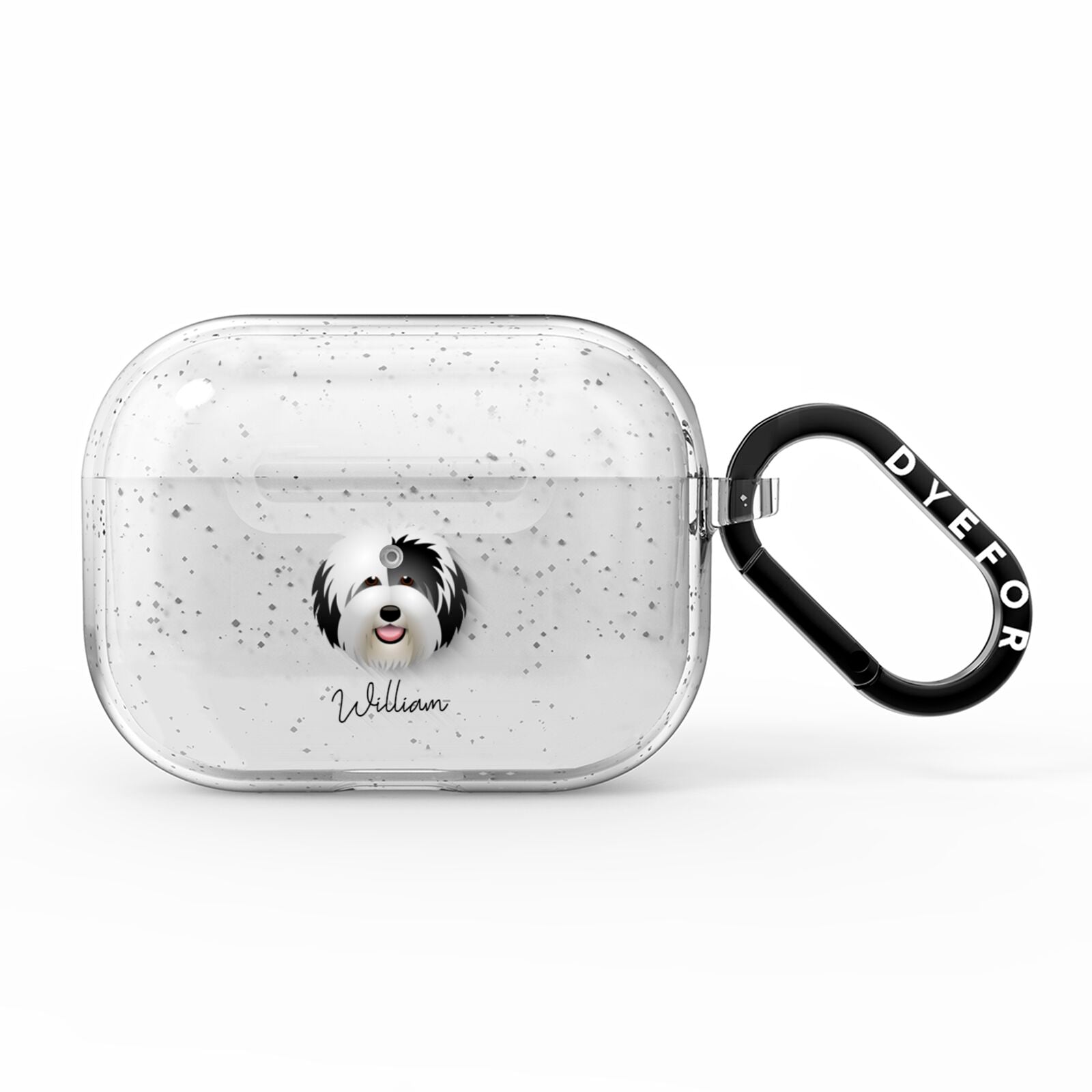 Old English Sheepdog Personalised AirPods Pro Glitter Case