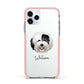 Old English Sheepdog Personalised Apple iPhone 11 Pro in Silver with Pink Impact Case