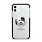 Old English Sheepdog Personalised Apple iPhone 11 in White with Black Impact Case
