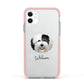 Old English Sheepdog Personalised Apple iPhone 11 in White with Pink Impact Case