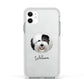 Old English Sheepdog Personalised Apple iPhone 11 in White with White Impact Case