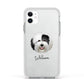 Old English Sheepdog Personalised Apple iPhone 11 in White with White Impact Case