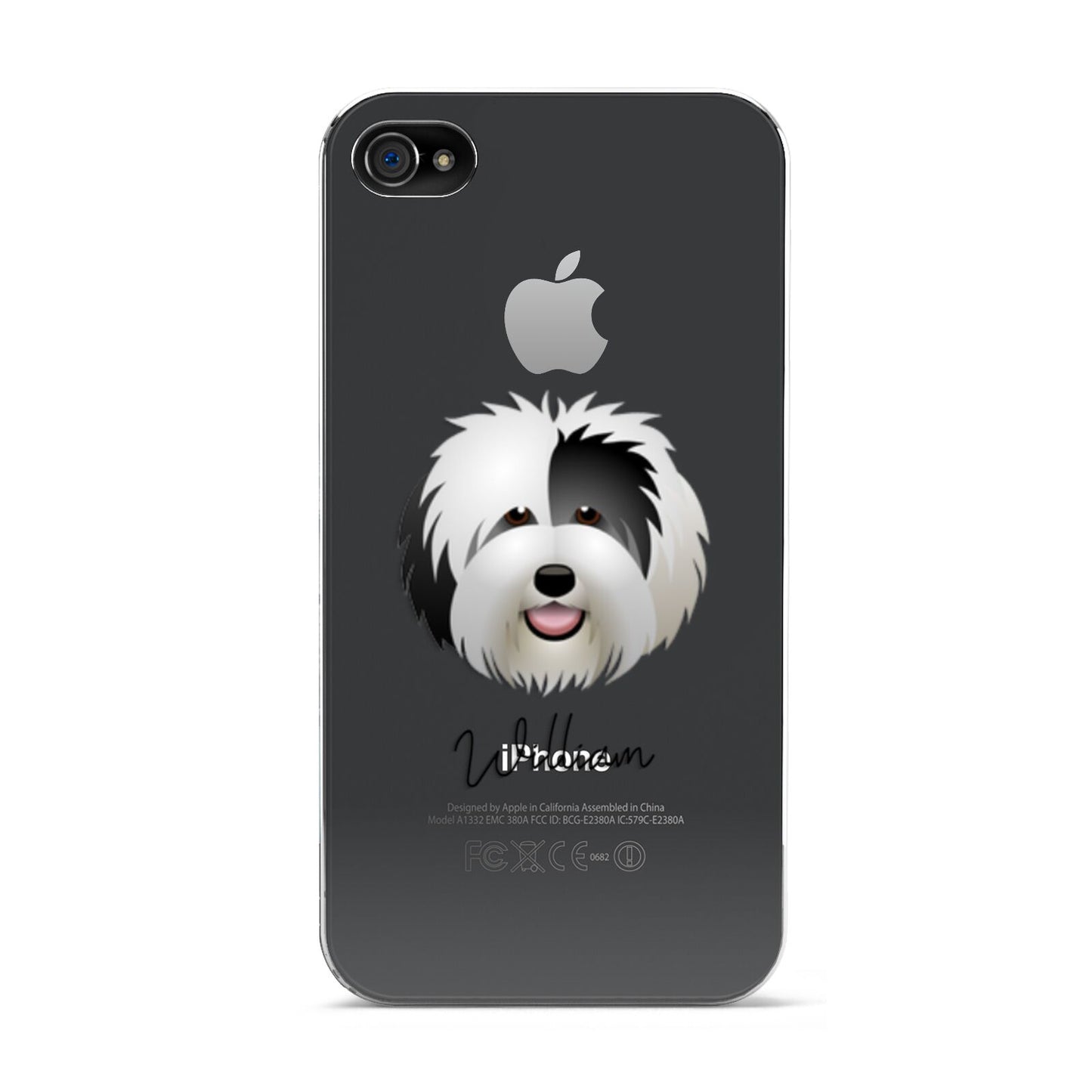 Old English Sheepdog Personalised Apple iPhone 4s Case