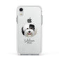 Old English Sheepdog Personalised Apple iPhone XR Impact Case White Edge on Silver Phone