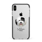 Old English Sheepdog Personalised Apple iPhone Xs Max Impact Case Black Edge on Silver Phone
