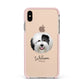 Old English Sheepdog Personalised Apple iPhone Xs Max Impact Case Pink Edge on Gold Phone