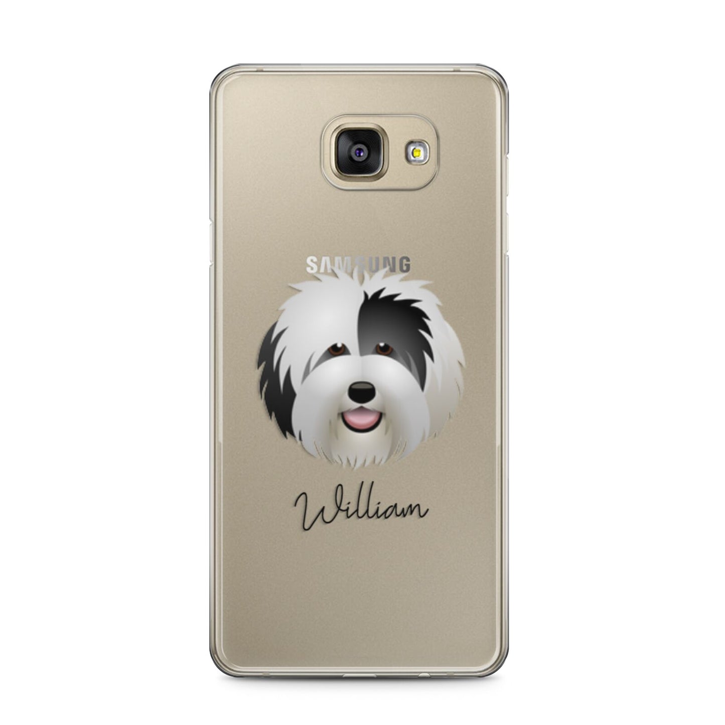 Old English Sheepdog Personalised Samsung Galaxy A5 2016 Case on gold phone