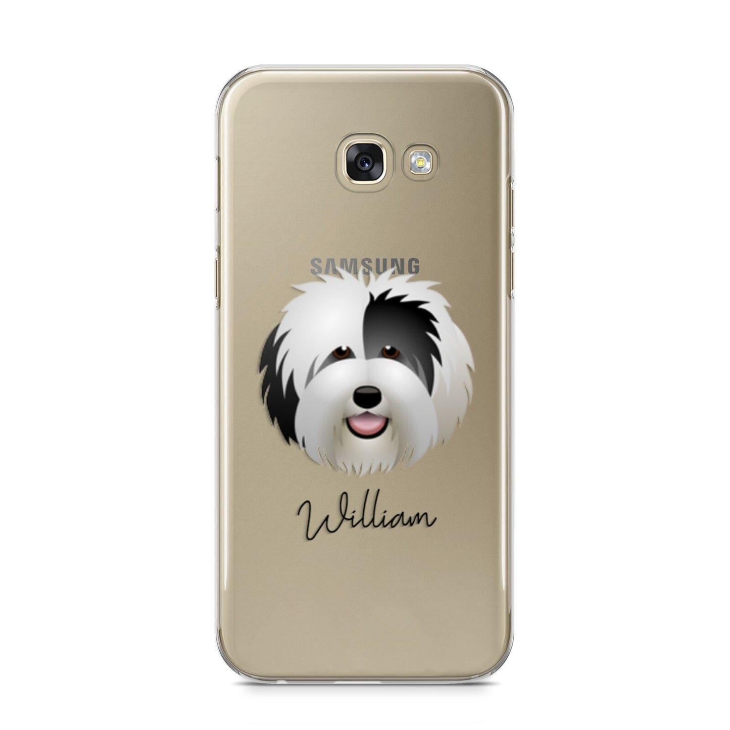 Old English Sheepdog Personalised Samsung Galaxy A5 2017 Case on gold phone