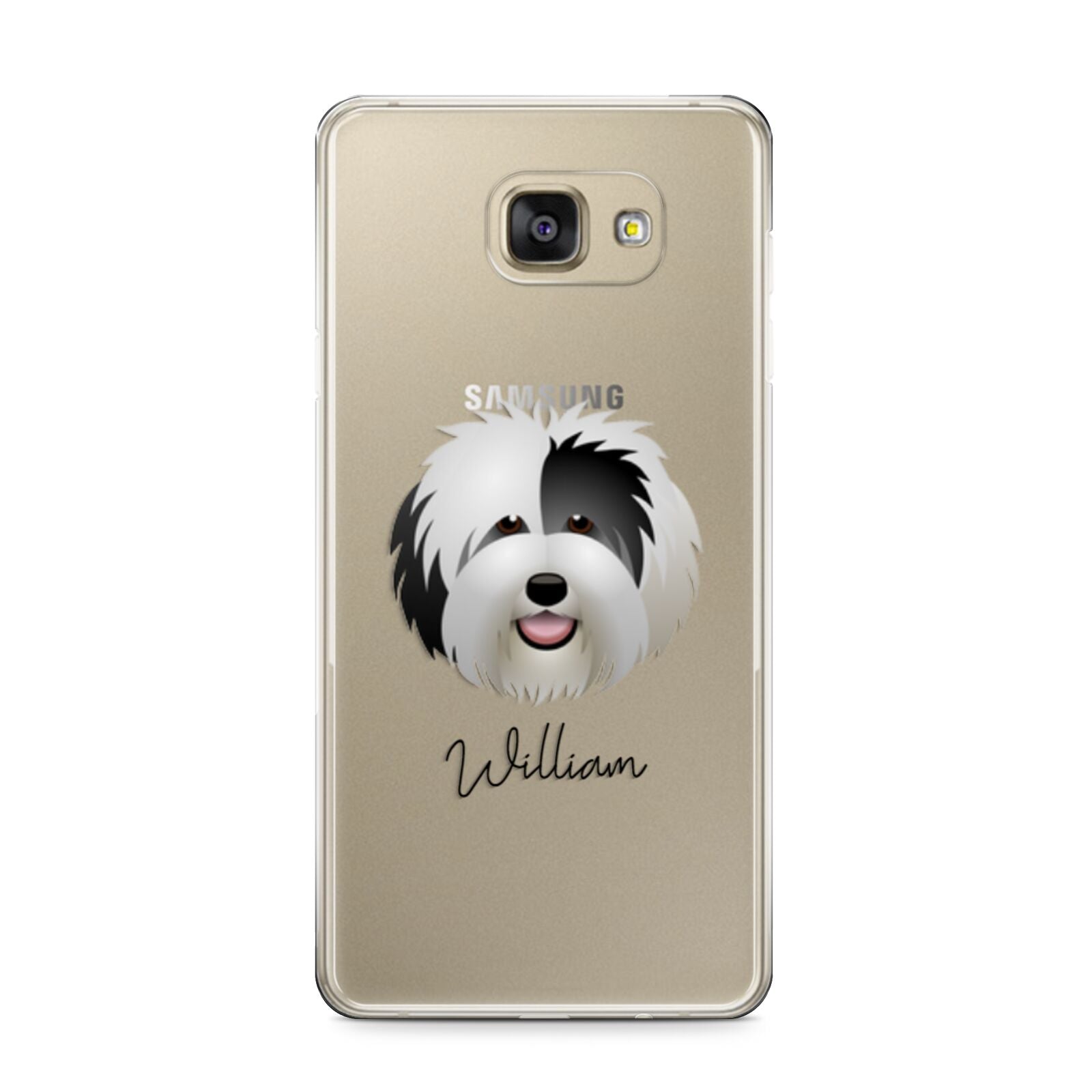 Old English Sheepdog Personalised Samsung Galaxy A9 2016 Case on gold phone