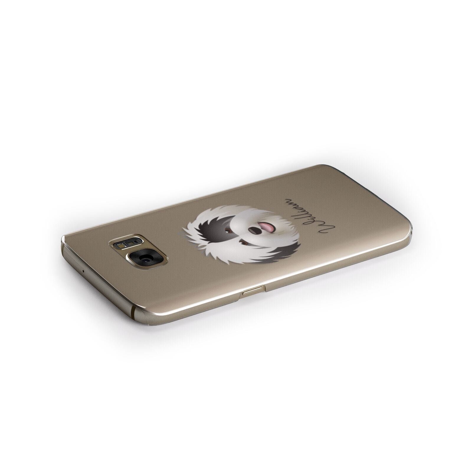 Old English Sheepdog Personalised Samsung Galaxy Case Side Close Up