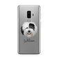 Old English Sheepdog Personalised Samsung Galaxy S9 Plus Case on Silver phone