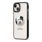Old English Sheepdog Personalised iPhone 13 Black Impact Case Side Angle on Silver phone