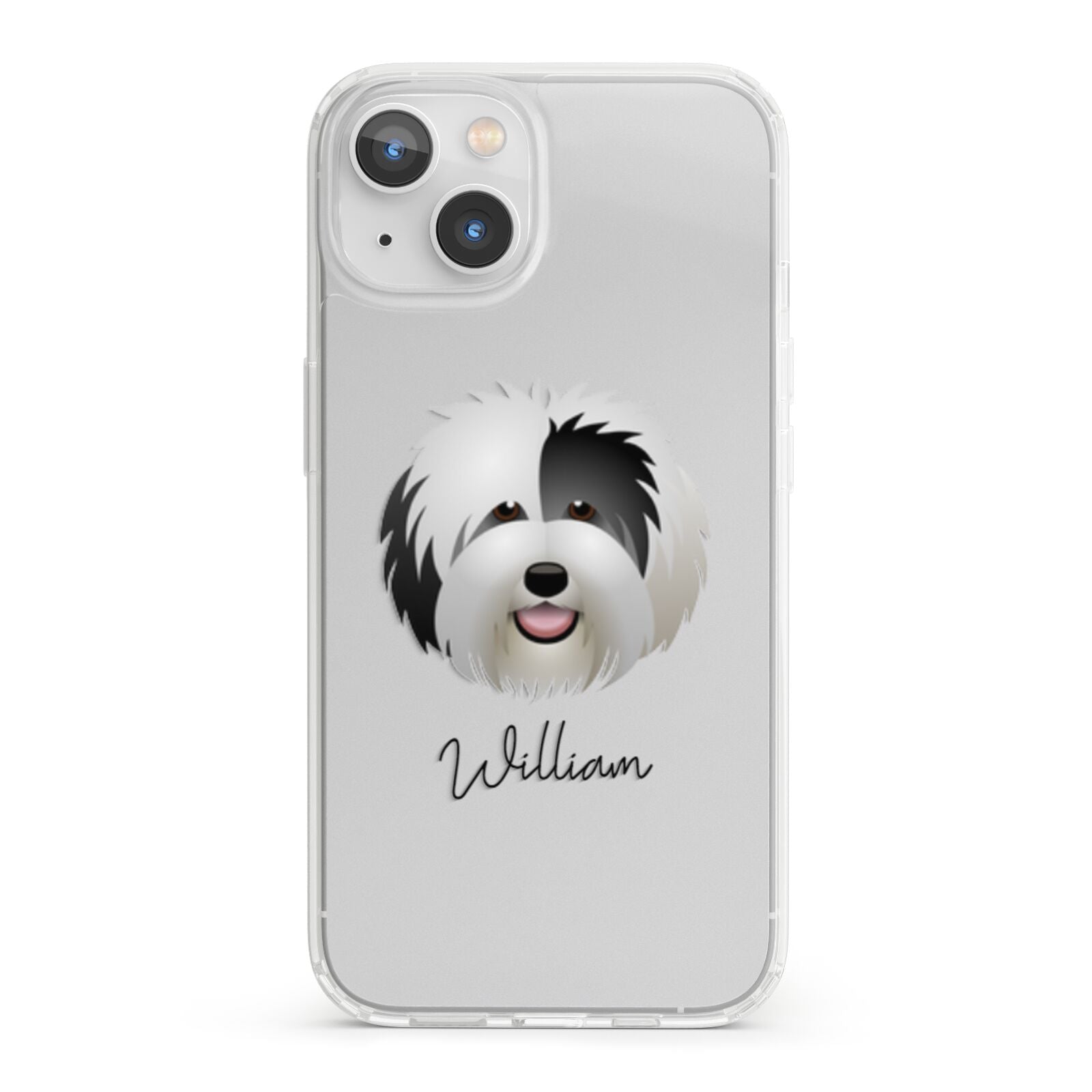 Old English Sheepdog Personalised iPhone 13 Clear Bumper Case