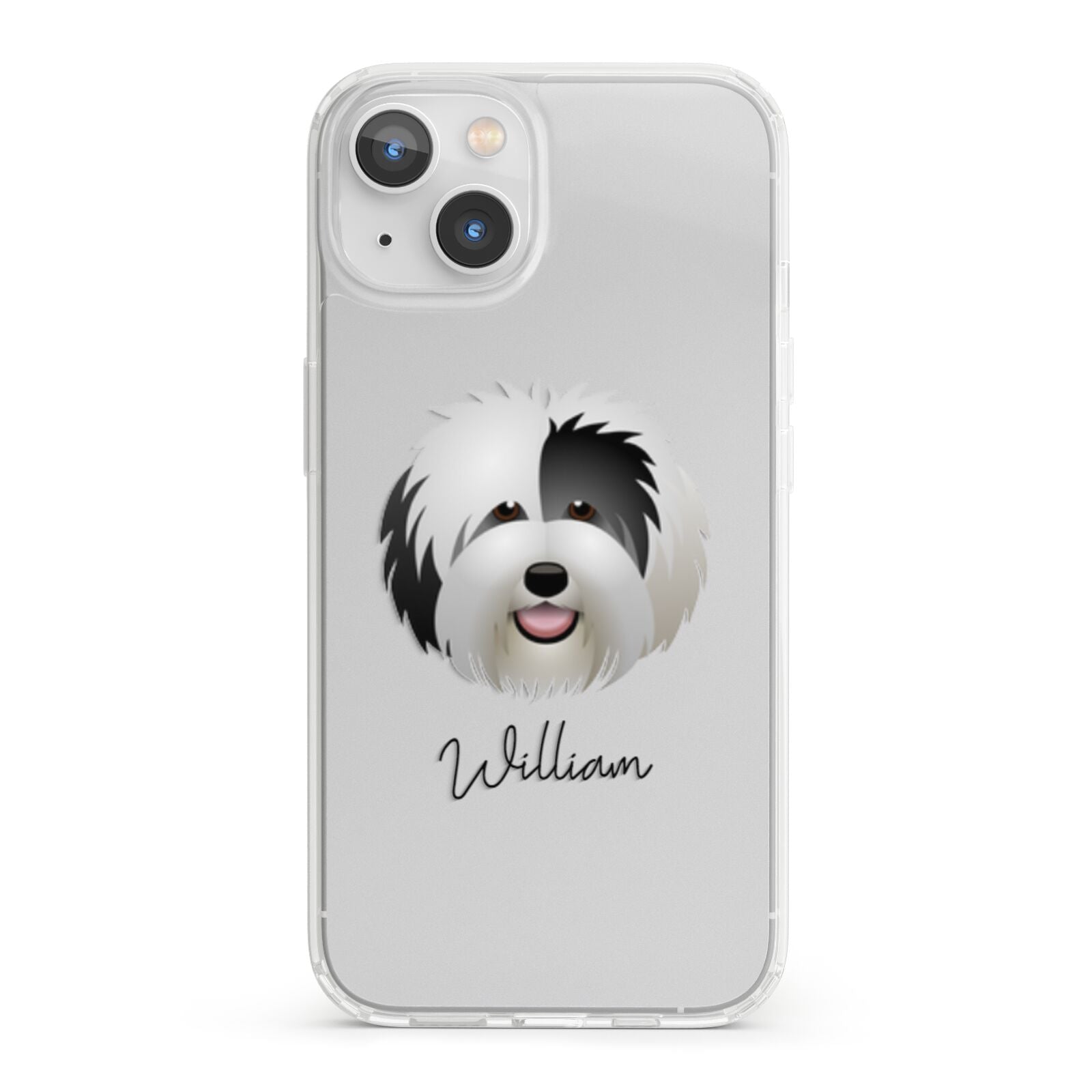Old English Sheepdog Personalised iPhone 13 Clear Bumper Case