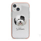 Old English Sheepdog Personalised iPhone 13 Mini TPU Impact Case with Pink Edges