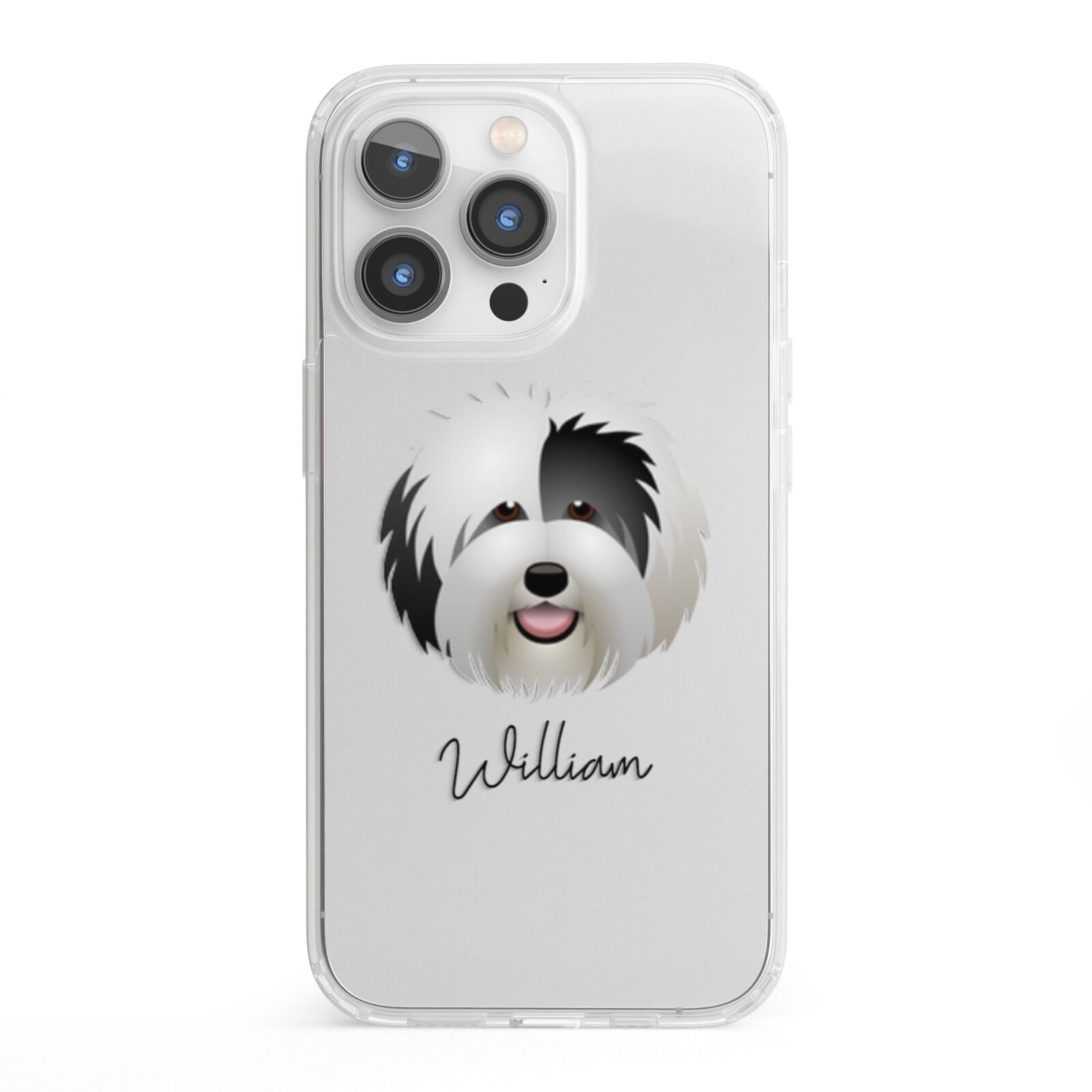 Old English Sheepdog Personalised iPhone 13 Pro Clear Bumper Case