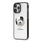 Old English Sheepdog Personalised iPhone 13 Pro Max Black Impact Case Side Angle on Silver phone