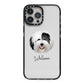 Old English Sheepdog Personalised iPhone 13 Pro Max Black Impact Case on Silver phone