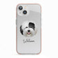 Old English Sheepdog Personalised iPhone 13 TPU Impact Case with Pink Edges