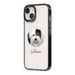 Old English Sheepdog Personalised iPhone 14 Black Impact Case Side Angle on Silver phone