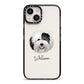 Old English Sheepdog Personalised iPhone 14 Black Impact Case on Silver phone