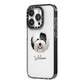 Old English Sheepdog Personalised iPhone 14 Pro Black Impact Case Side Angle on Silver phone