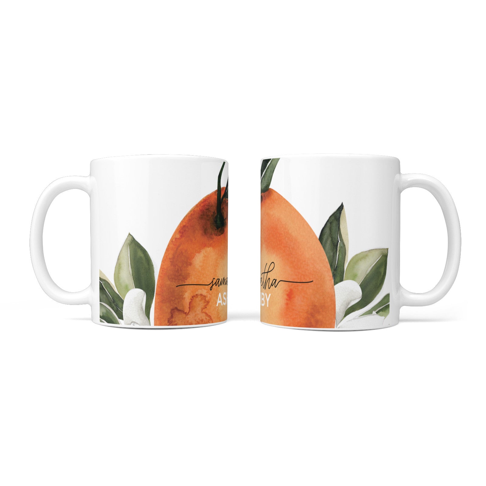 Orange Blossom Personalised Name 10oz Mug Alternative Image 3