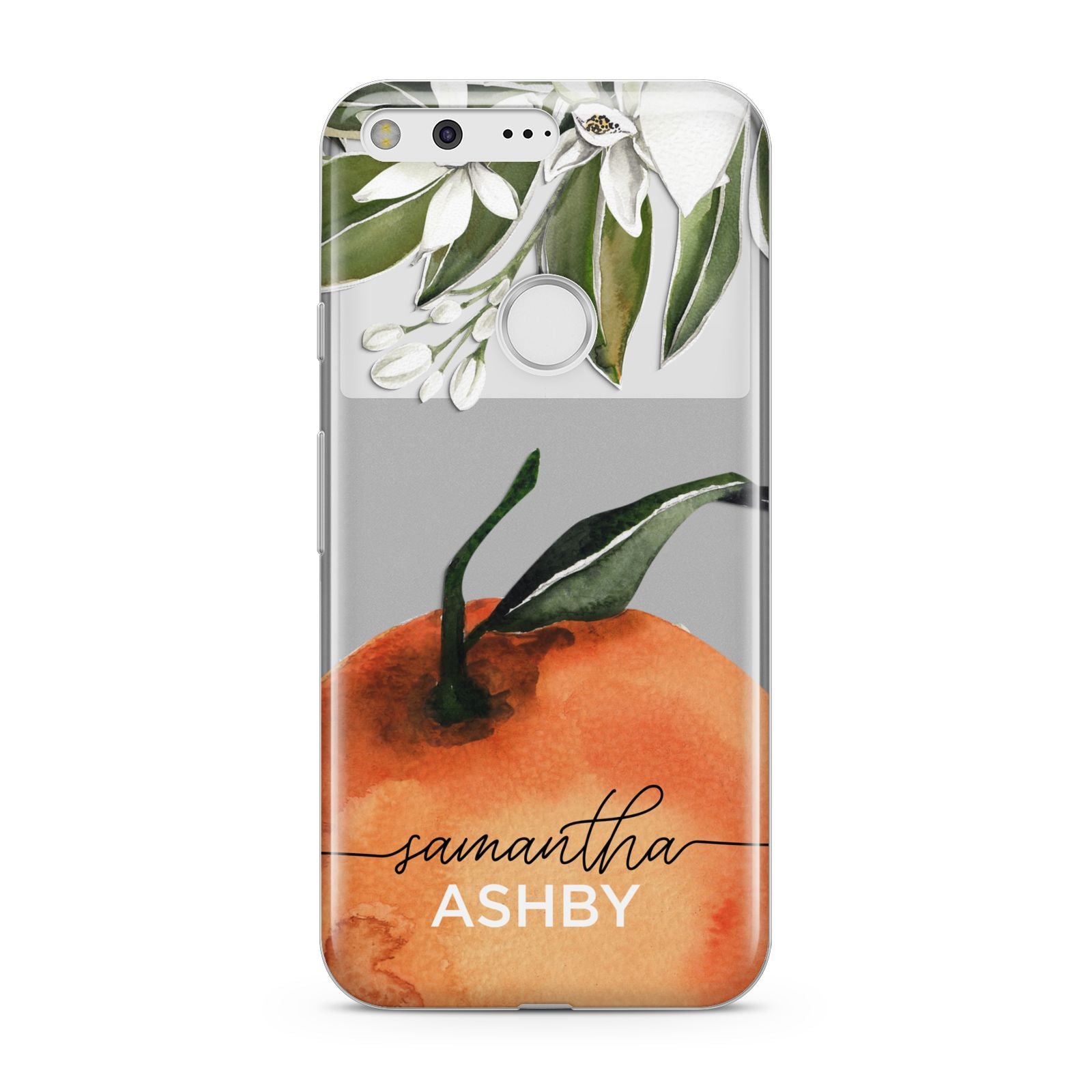 Orange Blossom Personalised Name Google Pixel Case