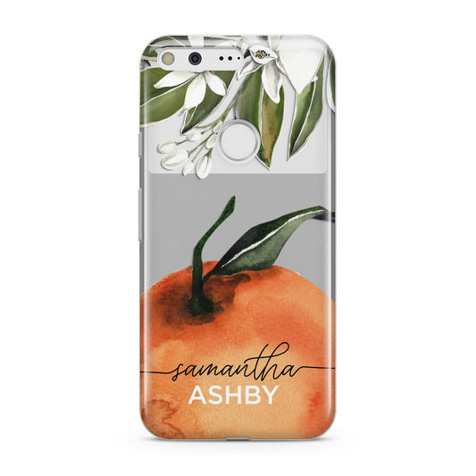 Orange Blossom Personalised Name Google Pixel Case