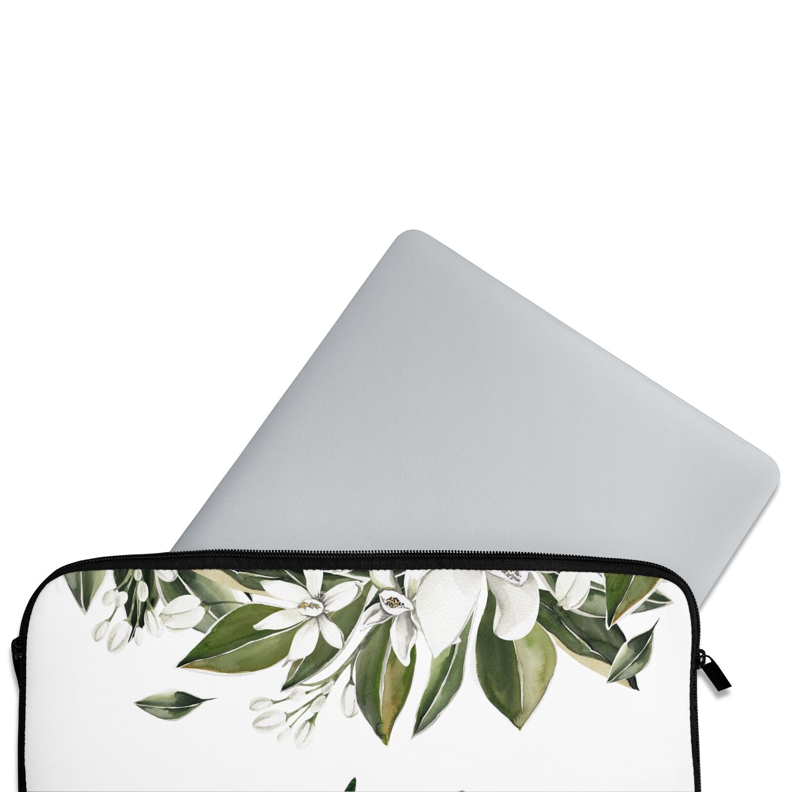 Orange Blossom Personalised Name Neoprene Laptop Zipper Bag
