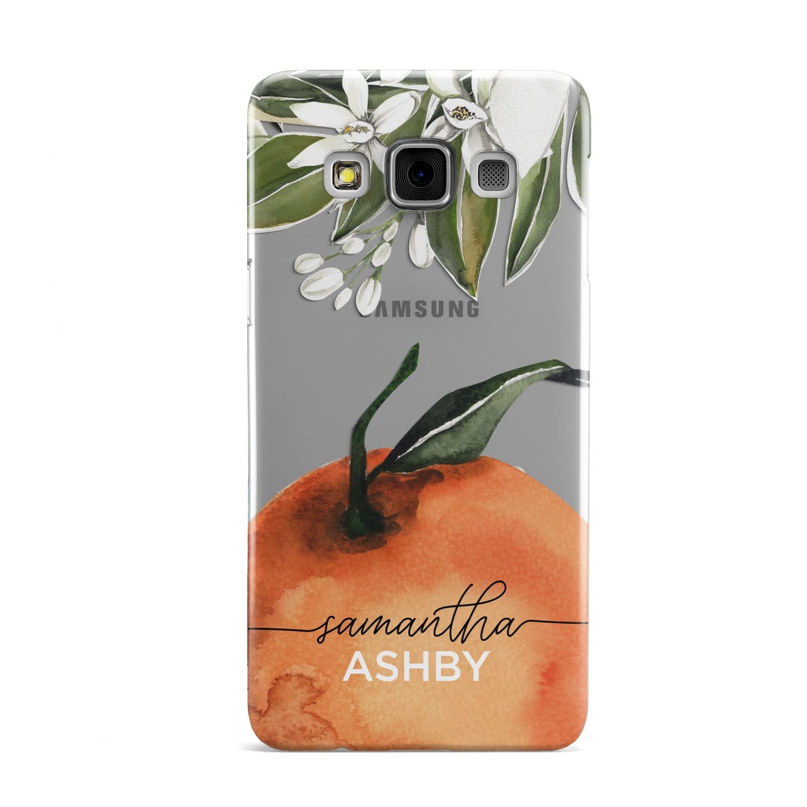 Orange Blossom Personalised Name Samsung Galaxy A3 Case