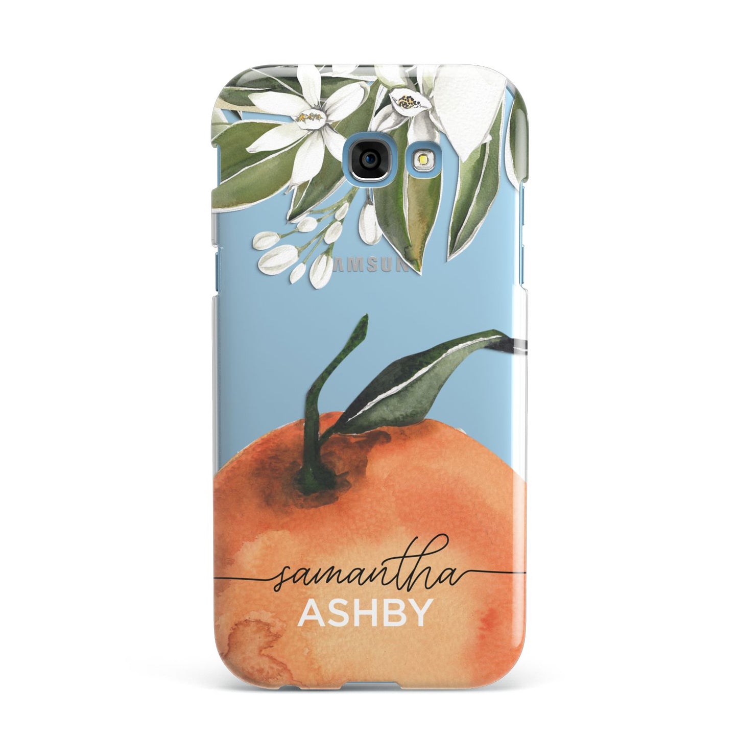 Orange Blossom Personalised Name Samsung Galaxy A7 2017 Case