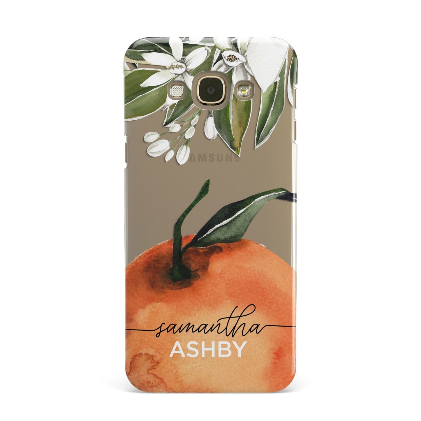 Orange Blossom Personalised Name Samsung Galaxy A8 Case