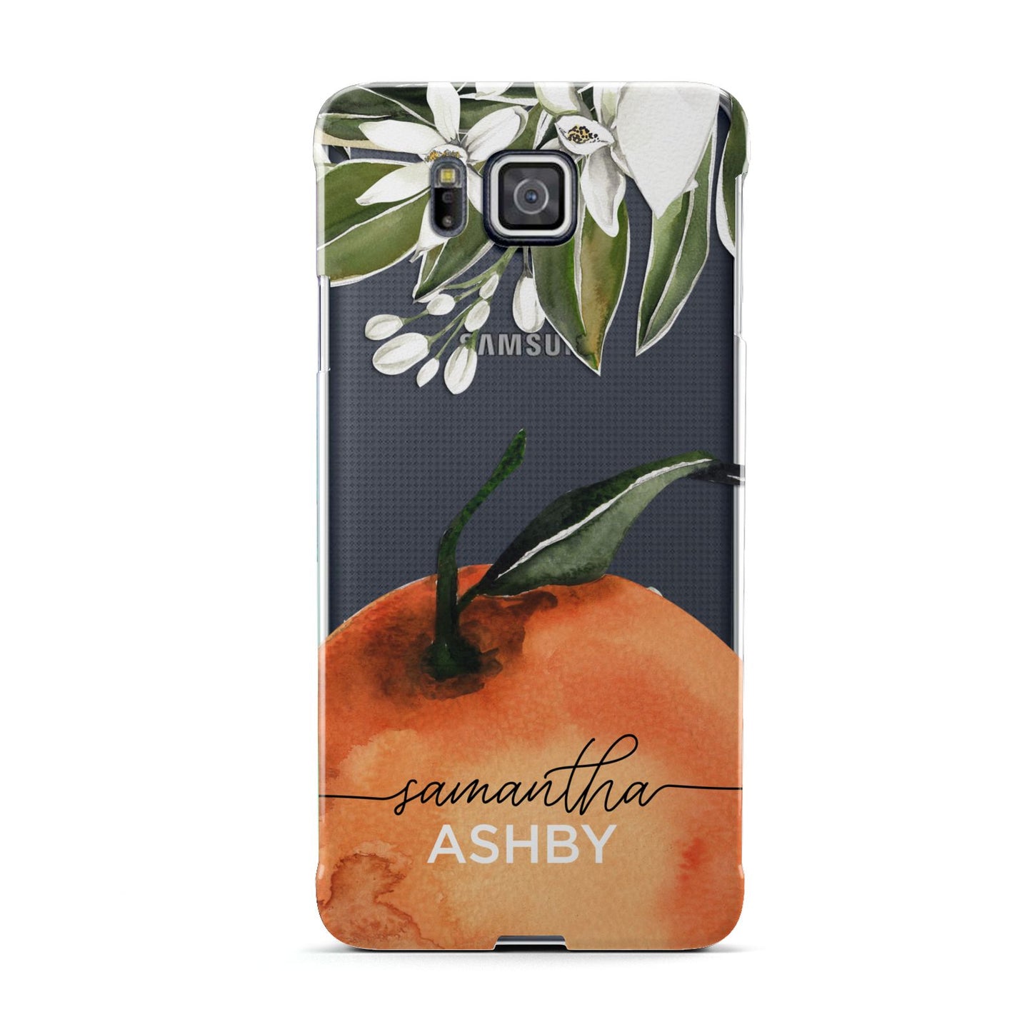 Orange Blossom Personalised Name Samsung Galaxy Alpha Case
