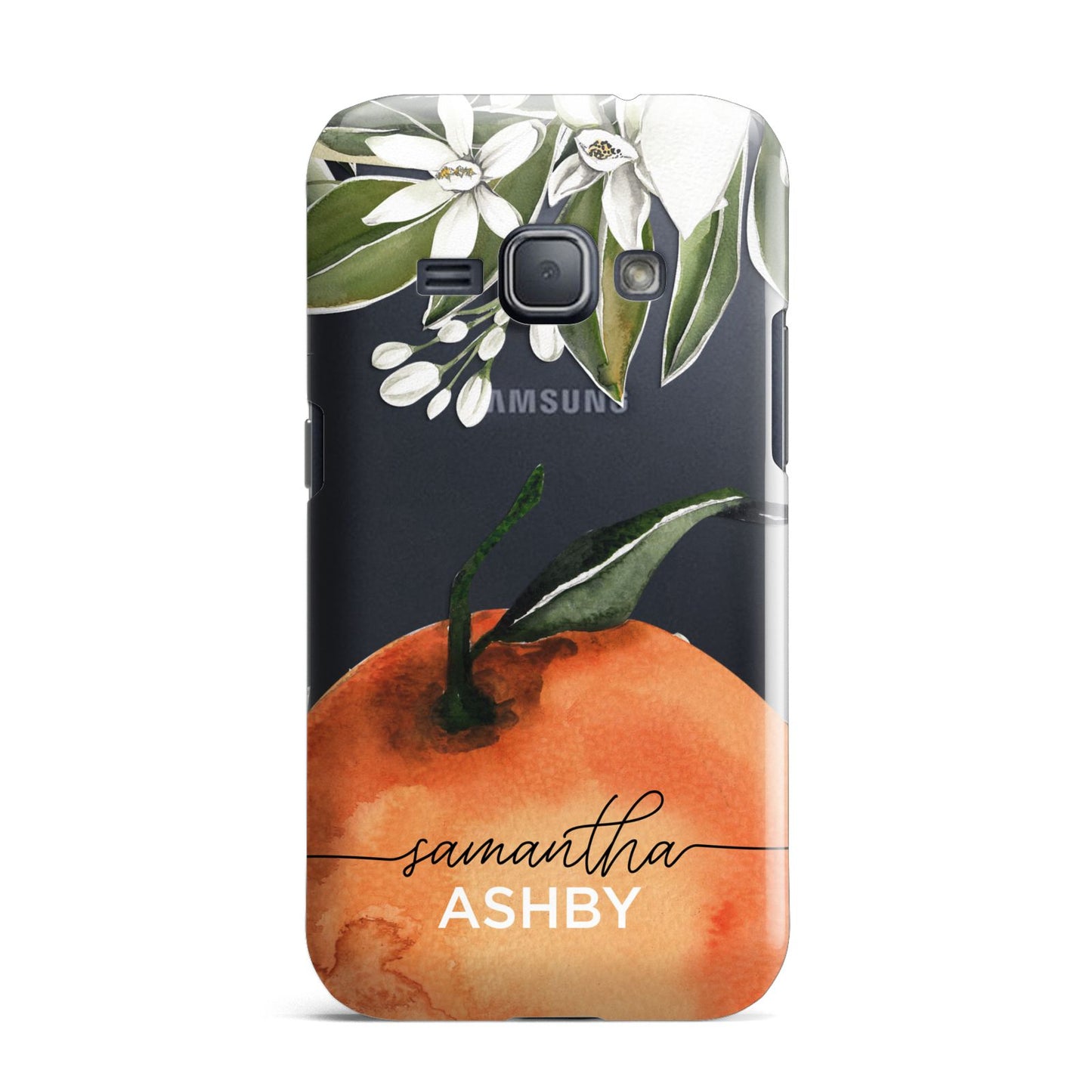 Orange Blossom Personalised Name Samsung Galaxy J1 2016 Case