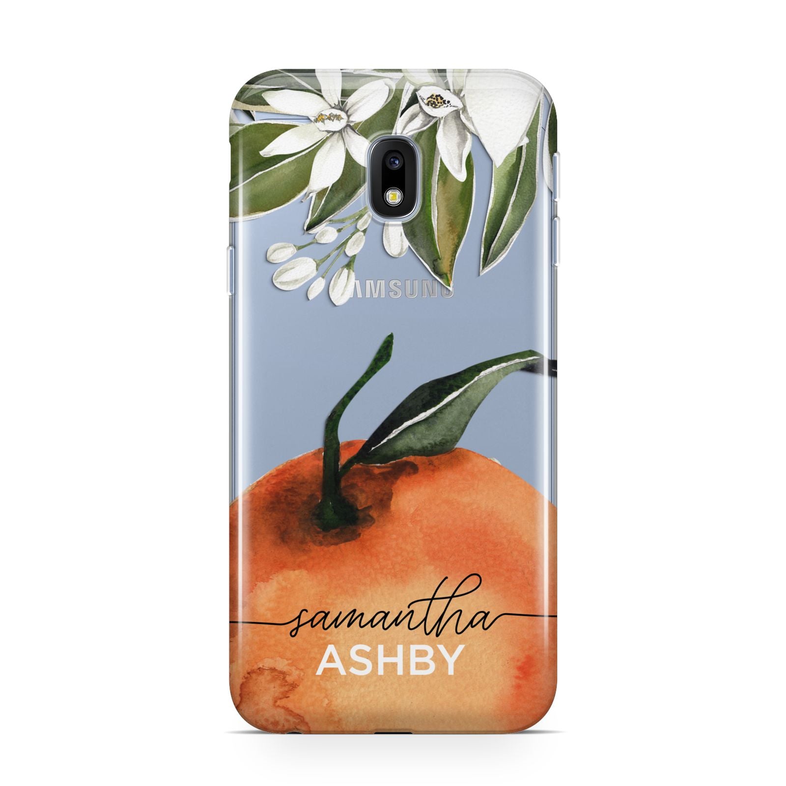 Orange Blossom Personalised Name Samsung Galaxy J3 2017 Case