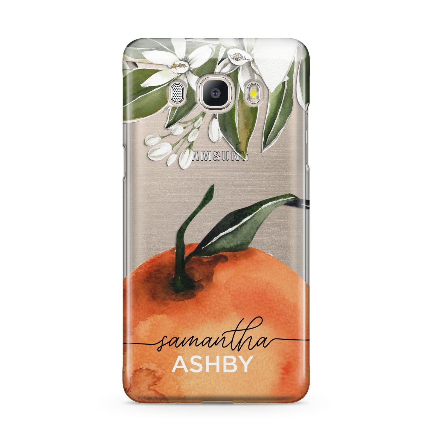 Orange Blossom Personalised Name Samsung Galaxy J5 2016 Case