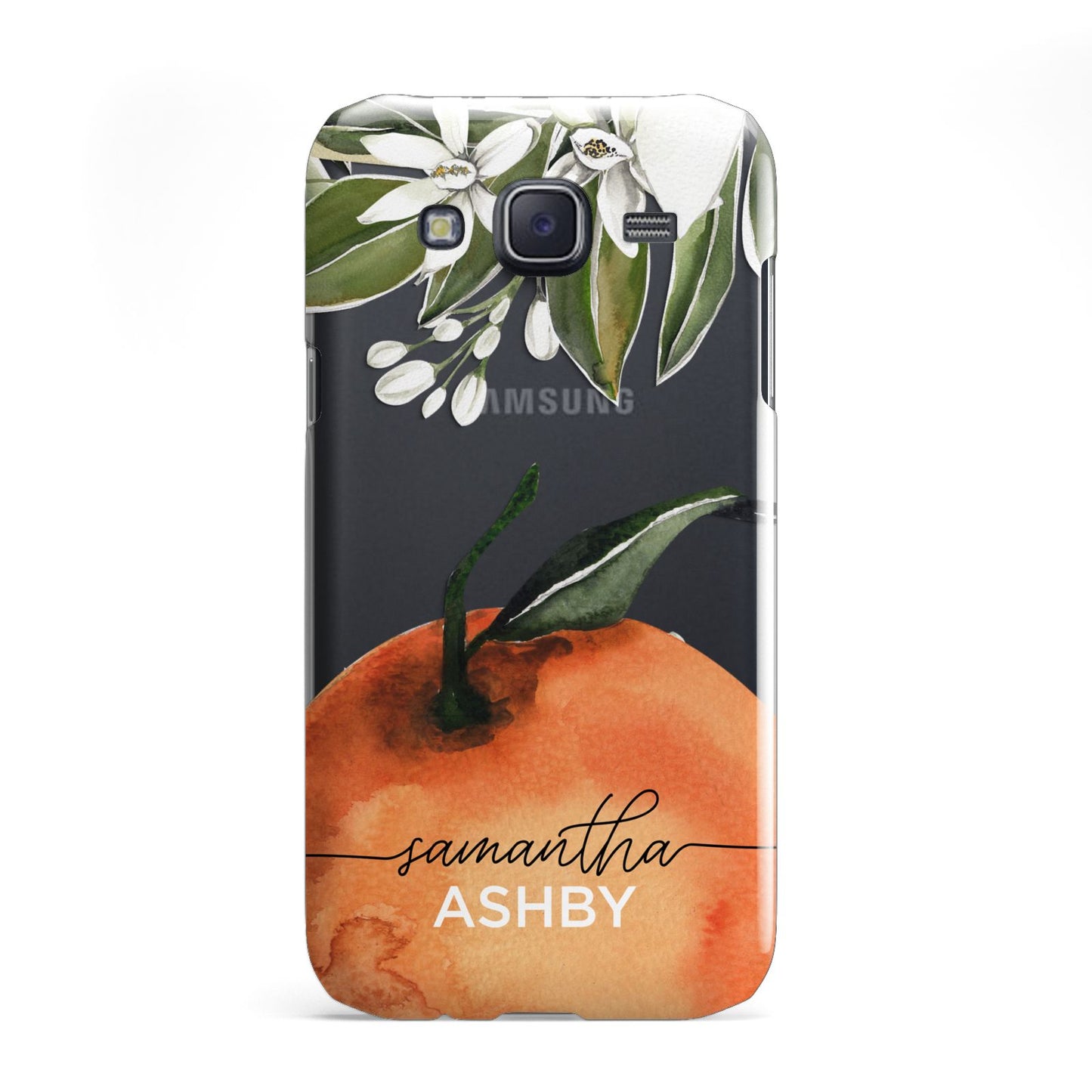 Orange Blossom Personalised Name Samsung Galaxy J5 Case