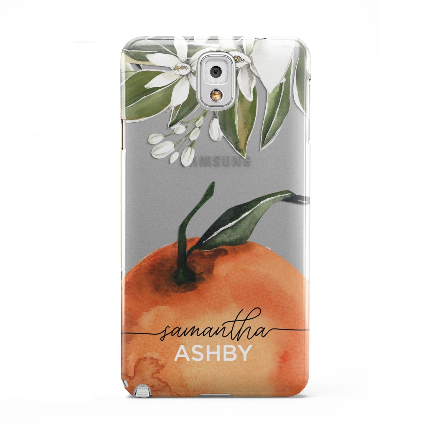 Orange Blossom Personalised Name Samsung Galaxy Note 3 Case