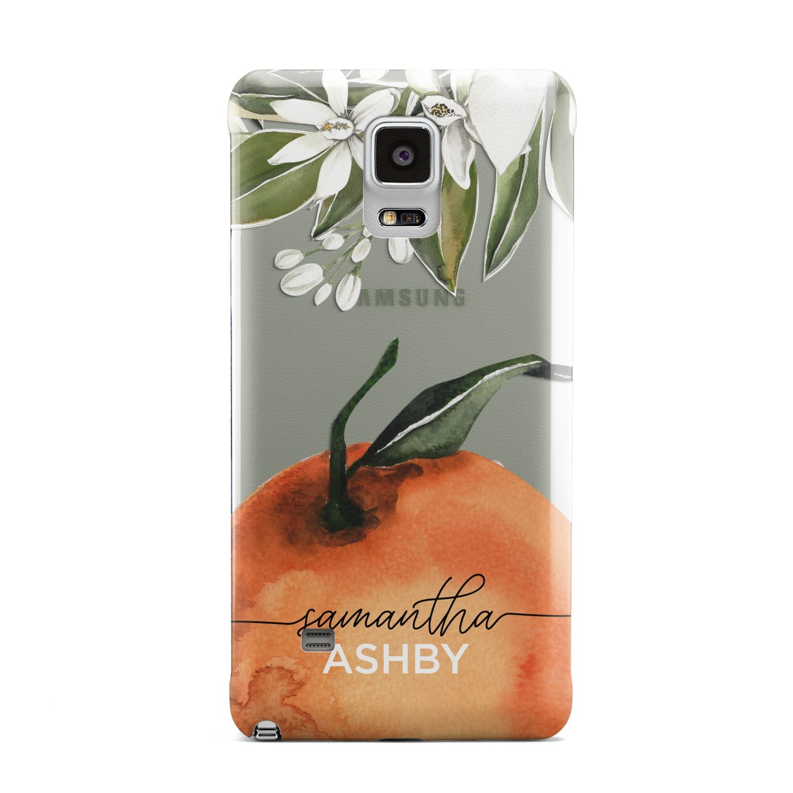 Orange Blossom Personalised Name Samsung Galaxy Note 4 Case